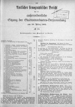 No. 13, 28. März 1905