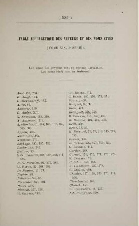 Table alphabétique des auteurs et des noms cités.