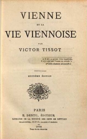 Vienne et la vie viennoise