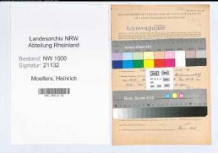 Entnazifizierung Heinrich Moellers, geb. 26.02.1905 (Postassistent)