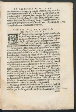 Conatus VIII, De Communione Panis Et Vini.