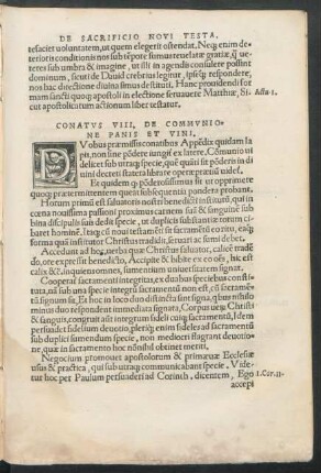 Conatus VIII, De Communione Panis Et Vini.