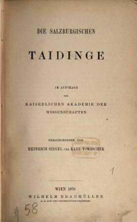 Die salzburgischen Taidinge