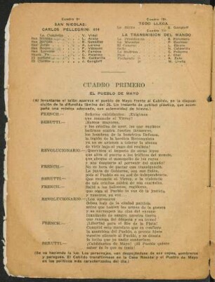 Cuadro primero : El pueblo de mayo