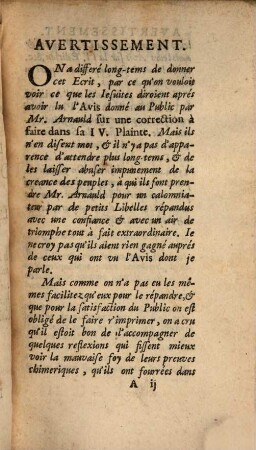 La Bonne Foy De Mr. Arnaud, Docteur De Sorbonne, Et La Mauvaise Foy Des Jesuites Touchant Le Fait De Rouen : Contre Leur Ecrit intitulé: Preuves autentiques de la nouvelle calomnie que Mr. Arnauld a faite aux Iesuites; & contre d'autres semblables Libelles