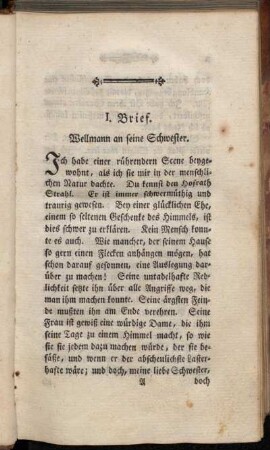 I. Brief. Wellmann an seine Schwester