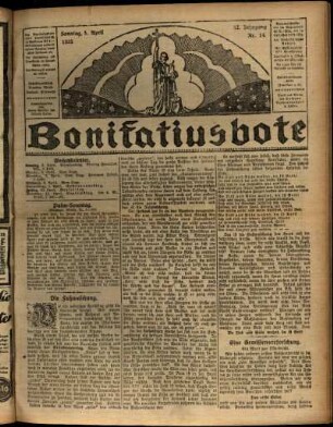 Erste Ausgabe vom Sonntag, den 05. April 1925.