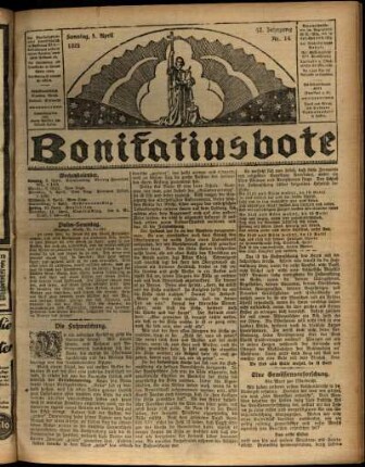 Erste Ausgabe vom Sonntag, den 05. April 1925.