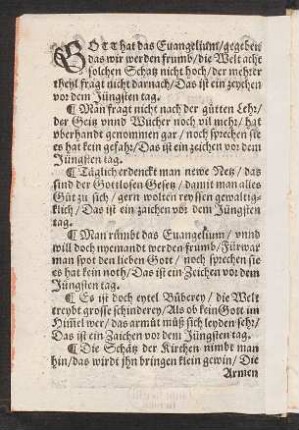 Gott hat das Euangelium/ gegeben || das wir werden frumb/