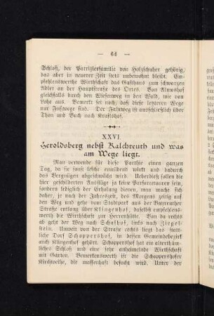 XXVI. Heroldsberg nebst Kalchreuth und was am Wege liegt.