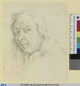 Portraitstudie eines Mannes mit langem Haar (Selbstbildnis?)