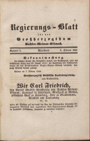 Nr. 2 : 9. Februar 1848