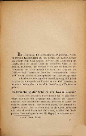 Ueber das Vorkommen Kohlenstoff reicher, freier Fettsäuren : Ein Beitrag zur Kenntniss der Bestandtheile der Kokkelskörner. Jenaer Inaug.-Diss.