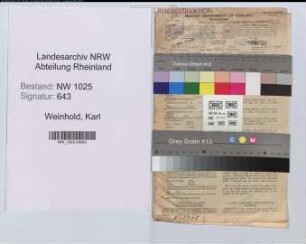 Entnazifizierung Karl Weinhold , geb. 25.10.1882 (Lehrer)