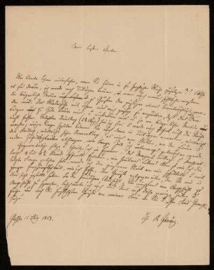 Nr. 2: Brief von Rudolf von Jhering an Carl Friedrich Wilhelm von Gerber, Gießen, 15.8.1853