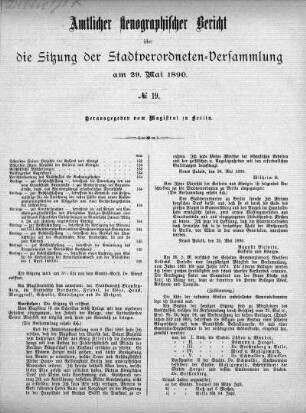 No. 19, 29. Mai 1890