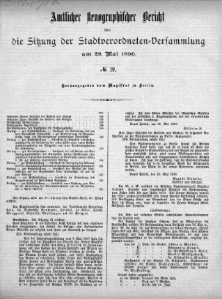 No. 19, 29. Mai 1890