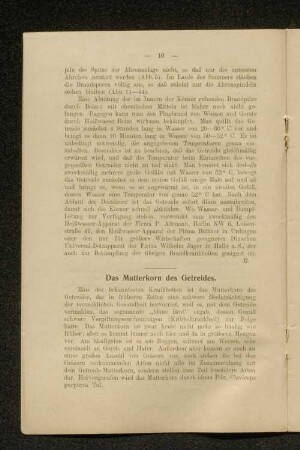 Das Mutterkorn des Getreides.