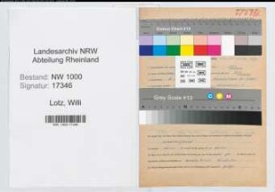 Entnazifizierung Willi Lotz, geb. 05.05.1900 (Ingenieur)