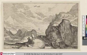 [Berglandschaft mit zwei Menschen im Vordergrund und zwei weiteren im Hintergrund]