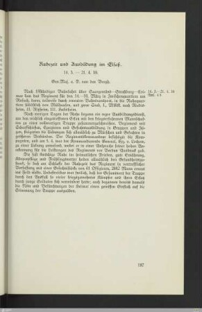 Ruhezeit und Ausbildung im Elsaß