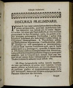 Discursus Præliminaris.