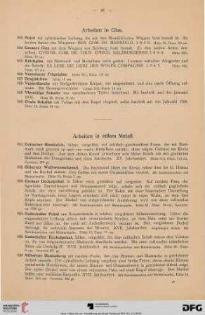 Arbeiten in edlem Metall (Nr. 931-942)