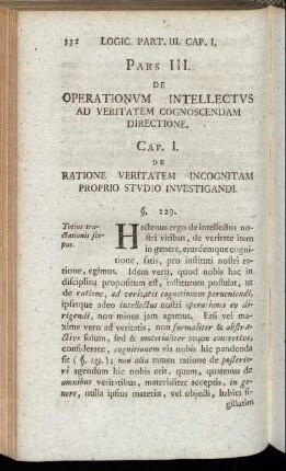 Cap. I. De ratione veritatem incognitam proprio studio investigandi.