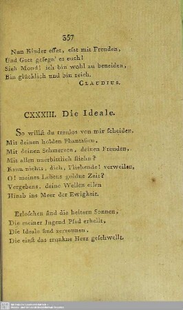 CXXXIII. Die Ideale