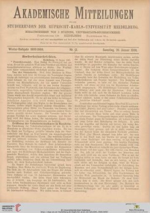 Nr. 12 (20. Januar 1900)