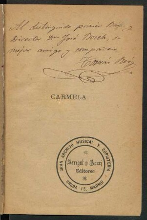 [Dedicatoria de Tomás Reig escrita a mano]