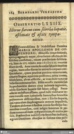 Observatio LXXIIX. Icterus flavus cum scirrho hepatis, asthmate & ascite tympanitico