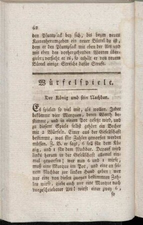Würfelspiele.