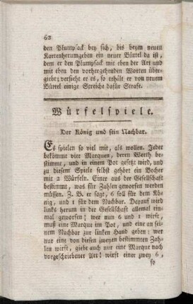 Würfelspiele.