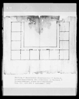 Grundrißzeichnung des Schlosses in Waldeck