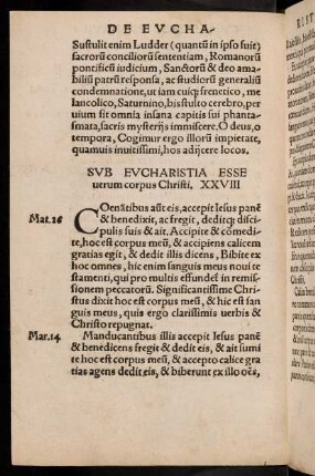 II6v-KK4r, Sub Eucharistia esse verum corpus Christi. XXVIII.