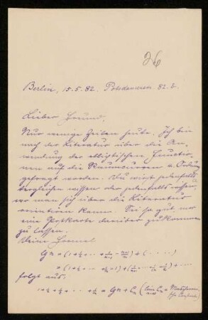 Nr. 8: Brief von Carl Runge an Adolf Hurwitz, Berlin, 15.5.1882