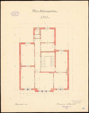 Wohnhaus Schwarzmann, Mainz: Grundriss 2. Obergeschoss 1:50