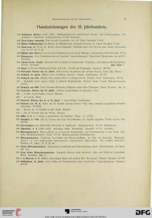 Handzeichnungen des 18. Jahrhunderts (Nr. 636-704)