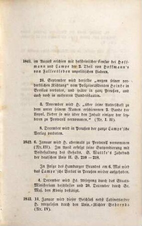 Zehn Actenstücke über die Amtsentsetzung des Professors Hoffmann von Fallersleben