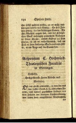 Responsum E. Hochwürd.