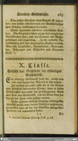 X. Classe. Enthält das Geschlecht der erdartigen Geschwülste