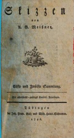 Skizzen. 11/12. (1796). - 344 S.