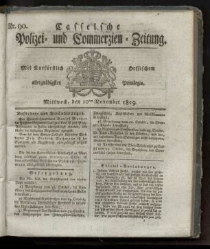 Nr. 90, Mittwoch, den 10ten November 1819