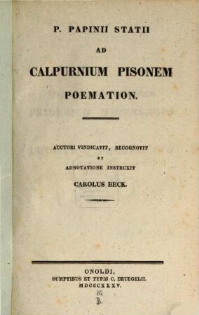 Ad Calpurnium Pisonem poemation