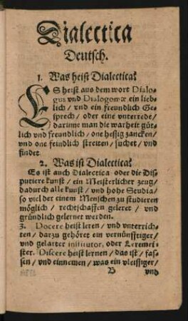 1. Was heist Dialectica?