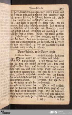 Vom Gebeth, und Vater Unser.