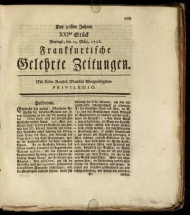 XXItes Stück Freytags, den 14. März, 1766. - XXXtes Stück Freytags, den 18. April, 1766.