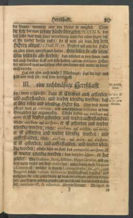 III. eine rechtmäßige Herrschafft.