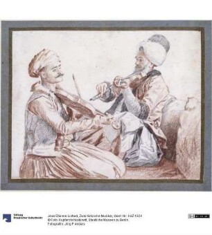 Zwei türkische Musiker mit Violinen